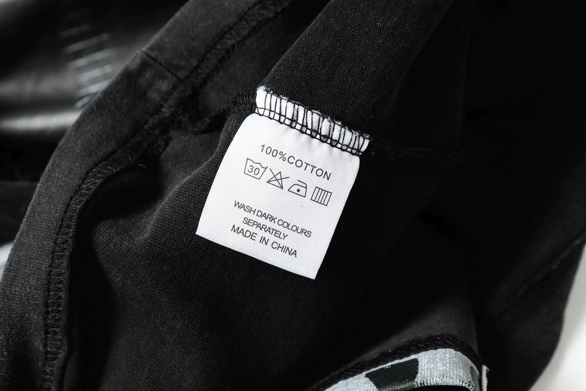 Godspeed Out of Many One Washed Black Graphic T-Shirt — neck_label