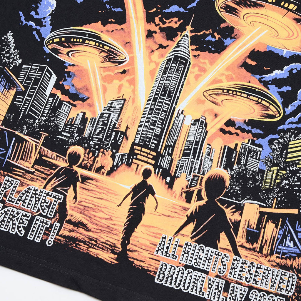 HARMONY UFO City Rhinestone Graphic T-Shirt — detail