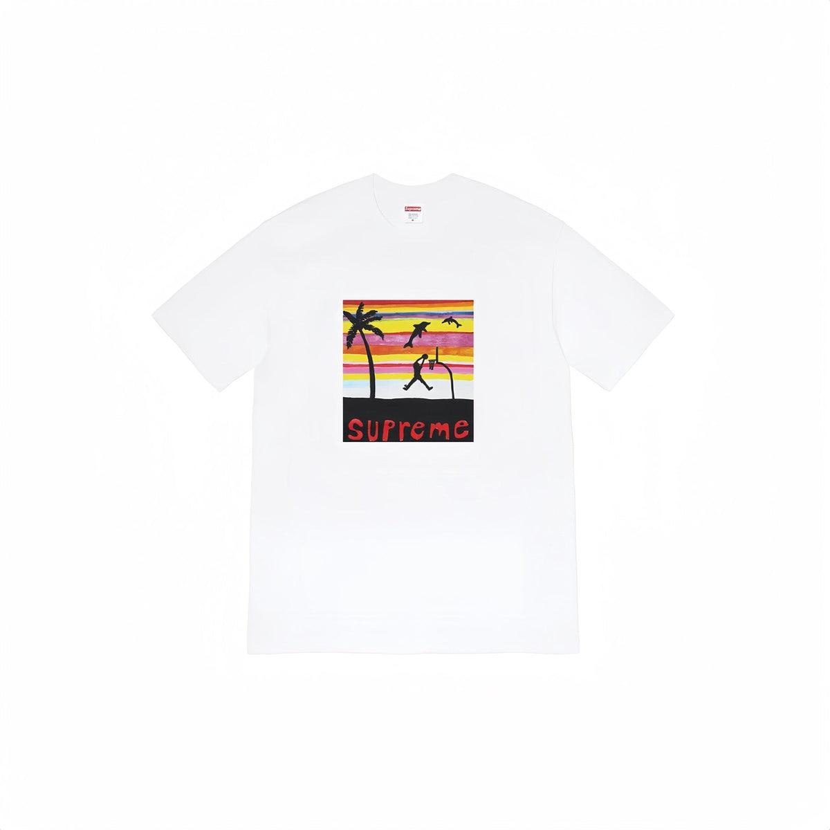 Supreme Spiral Sunset Palm Graphic T-Shirt — front